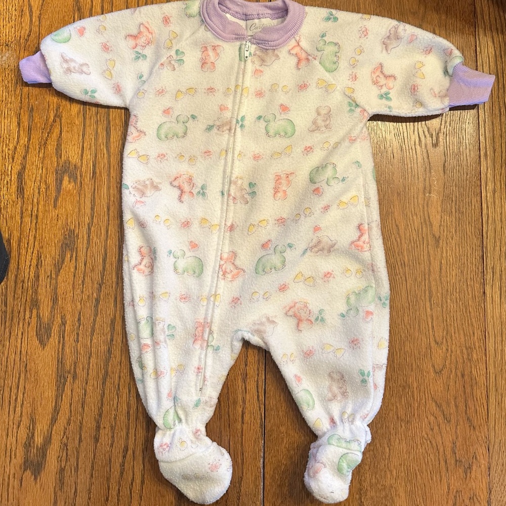 Vintage Carter's Pastel Dino Print Onesie